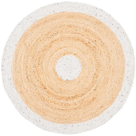 Safavieh 4 x 4 ft. Braided Contemporary Round Rug, Light Grey & Natural BRD910F-4R